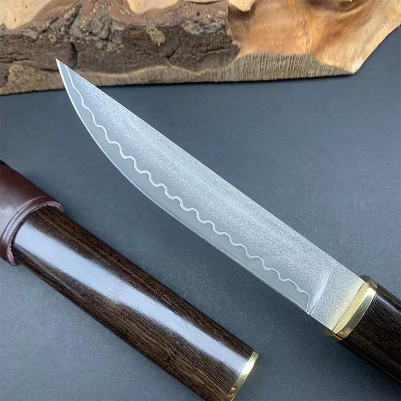 Japanese Style SKD-11 Steel Katana Knife Ninja Samurai Collectible Bushido Ebony - AK-HT0928