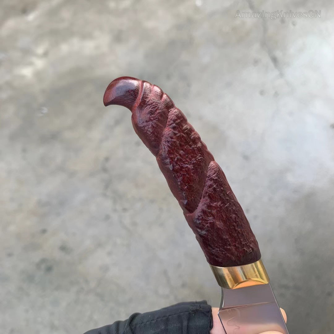 Collectible SKD-11 Steel Hunting Knife Fixed Blade Knife Bloodwood with Sheath - AK-HT0911