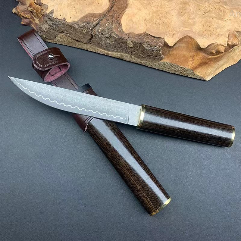 Japanese Style SKD-11 Steel Katana Knife Ninja Samurai Collectible Bushido Ebony - AK-HT0928