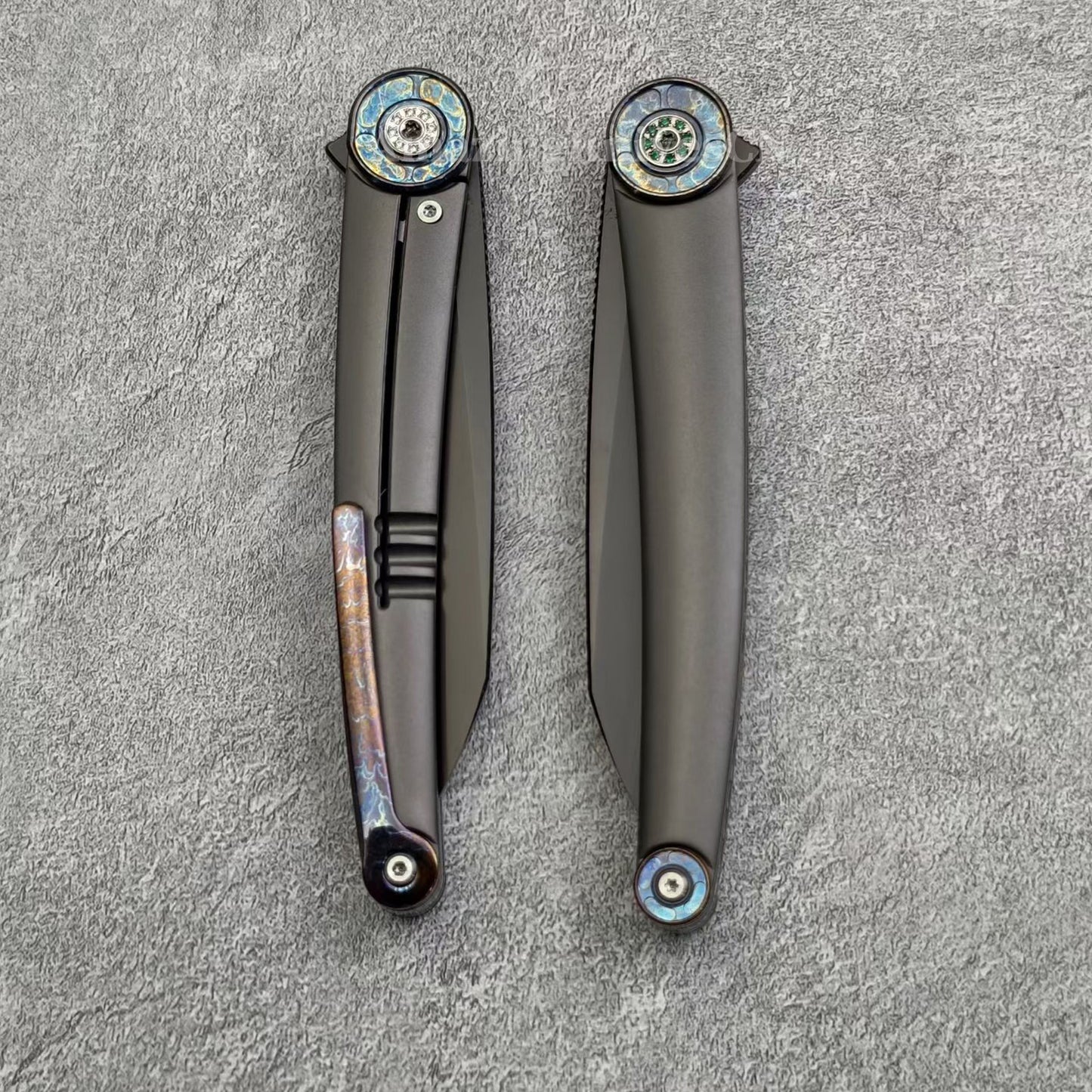 Japanese DC53 Steel Blade Pocket Knife Full Titanium Handle - AK-HT1014