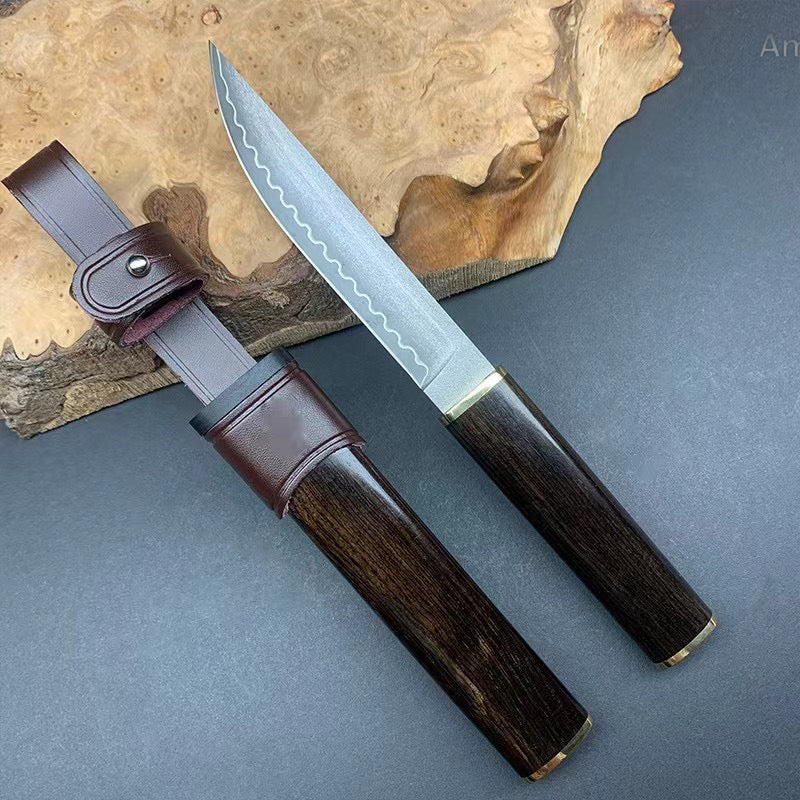 Japanese Style SKD-11 Steel Katana Knife Ninja Samurai Collectible Bushido Ebony - AK-HT0928