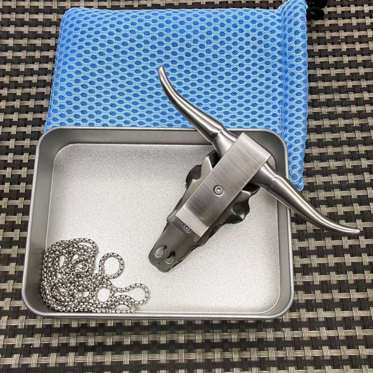 Collectible VG10 Damascus Steel Pocket Knife Necklace Outdoor Survival Rescue Knife EDC - AK-HT0865-D