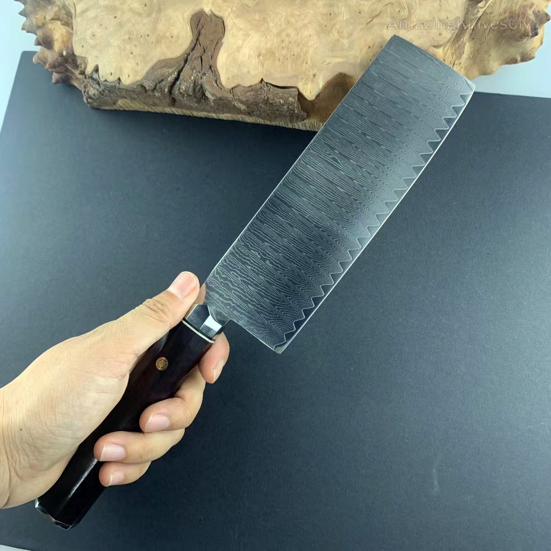 Japanese Style VG10 Damascus Steel Nakiri Knife Kitchen Knife - AK-DV0417