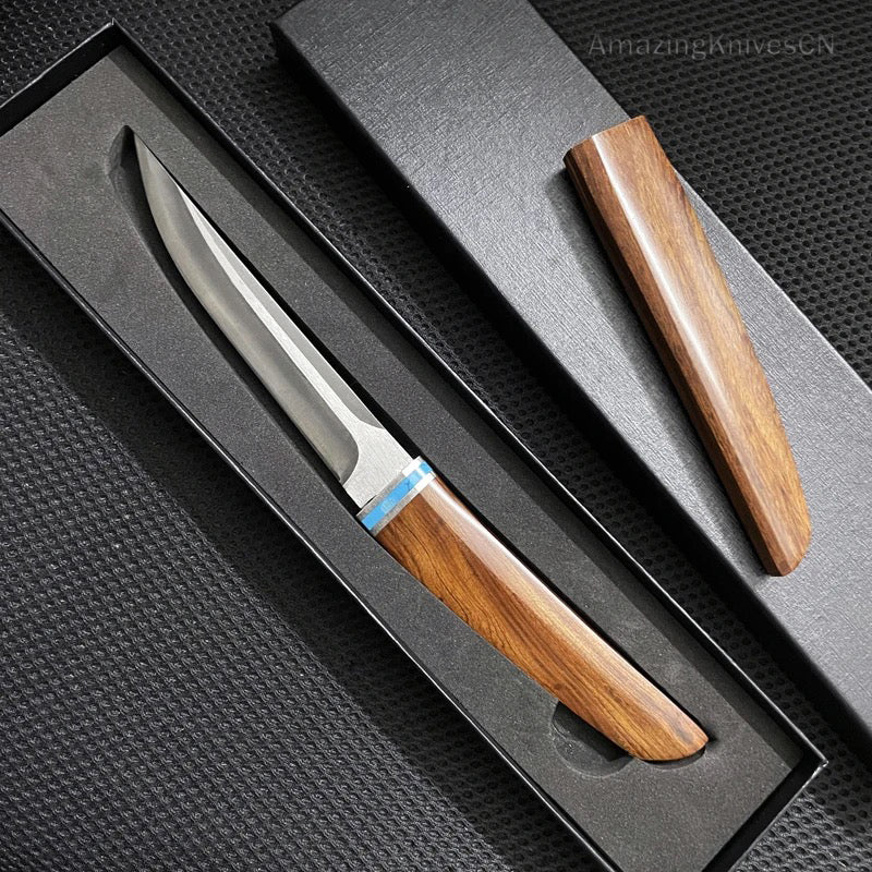 Japanese Style Mini Katana Knife Fixed Blade Hunting Bushcraft Outdoor Wooden Handle -AK-HT0886