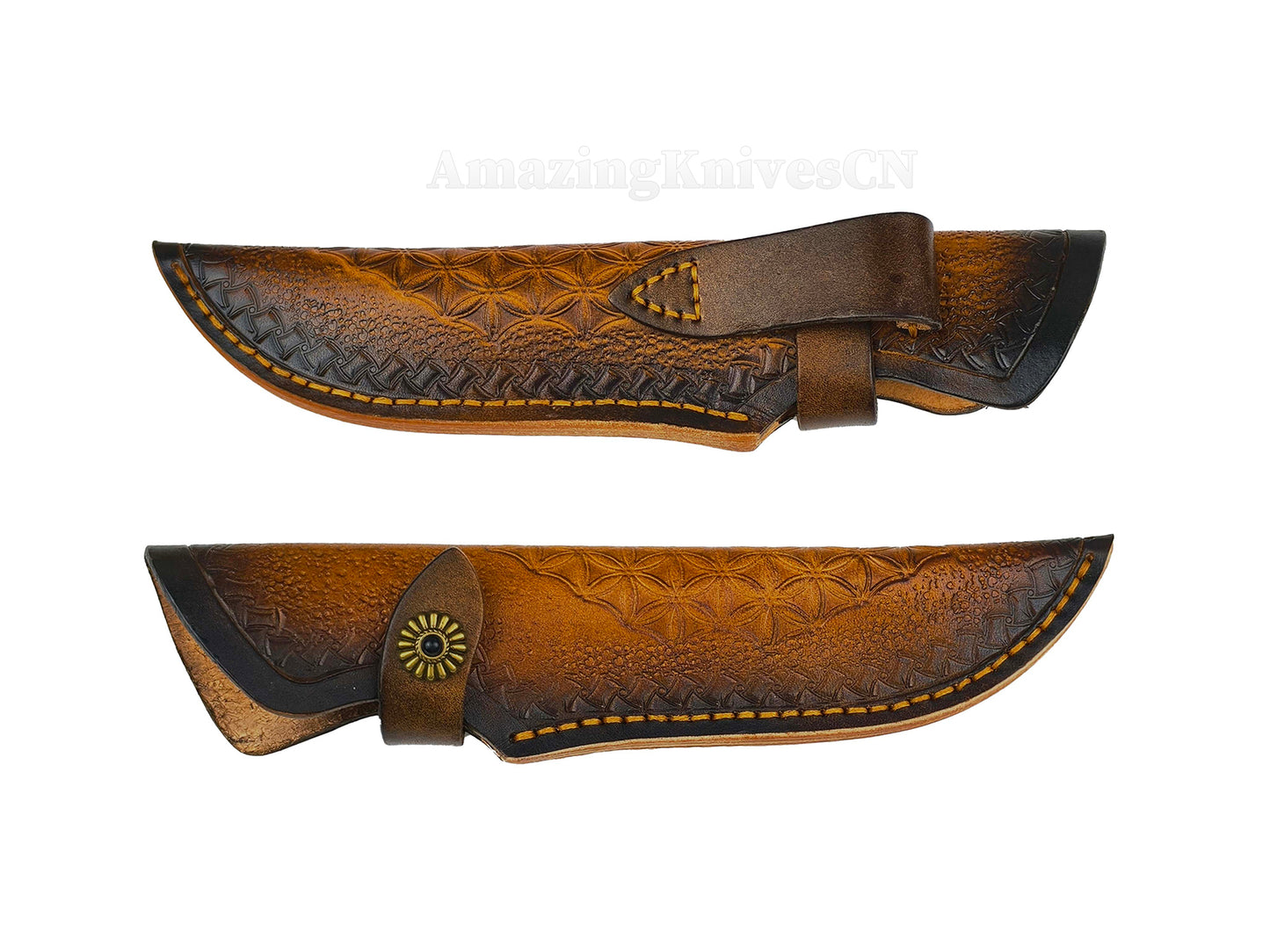 Rare Handforged Damascus Steel Ironwood Straight Hunting Outdoor Knife with Sheath- AK-HT0652-U