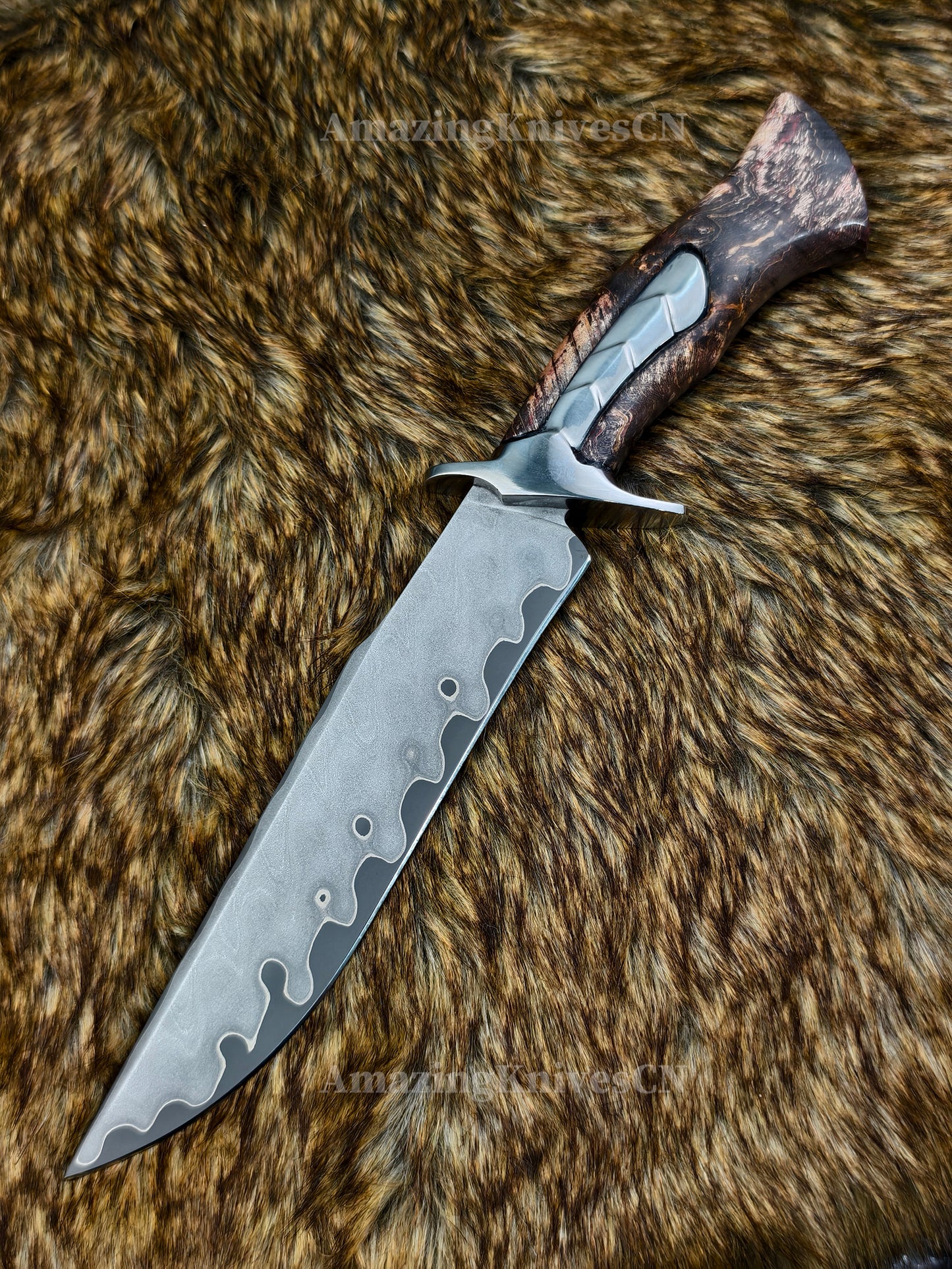Hand Forged Damascus Steel Hunting Knife Bowie Survival Fixed Blade Full Tang- AK-HT0779-N