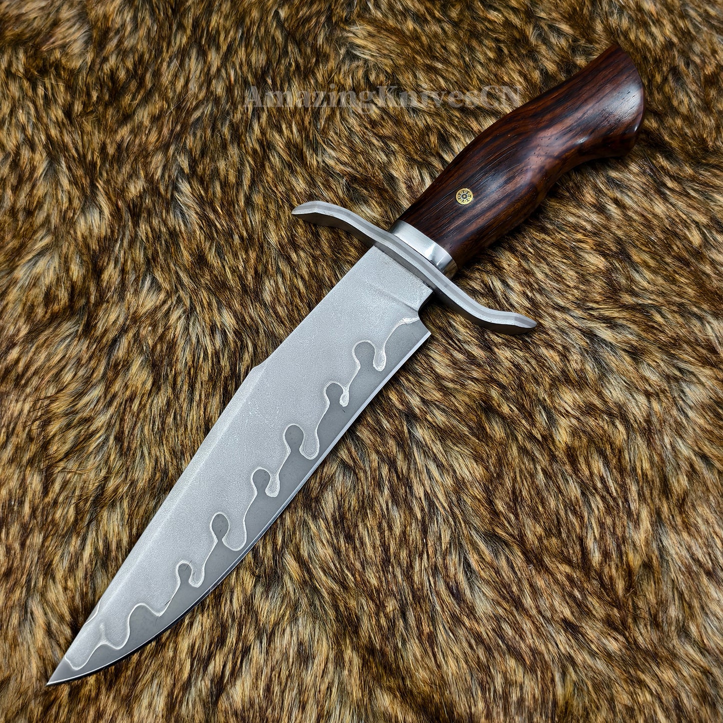 Hand Forged Damascus Steel Hunting Knife Bowie Survival Fixed Blade Full Tang- AK-HT0779-N