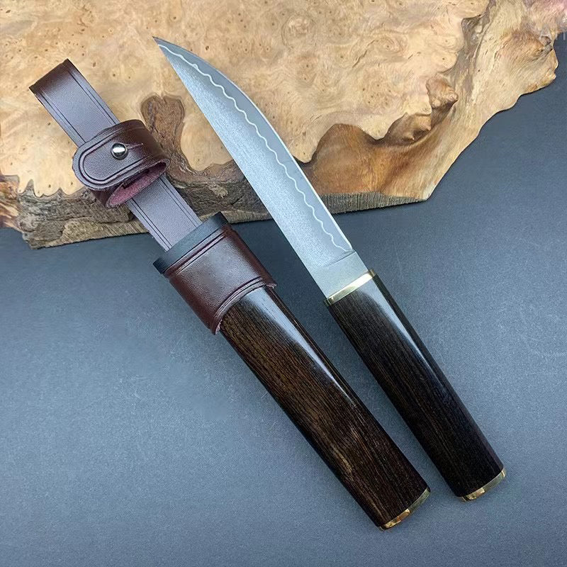 Japanese Style SKD-11 Steel Katana Knife Ninja Samurai Collectible Bushido Ebony - AK-HT0928