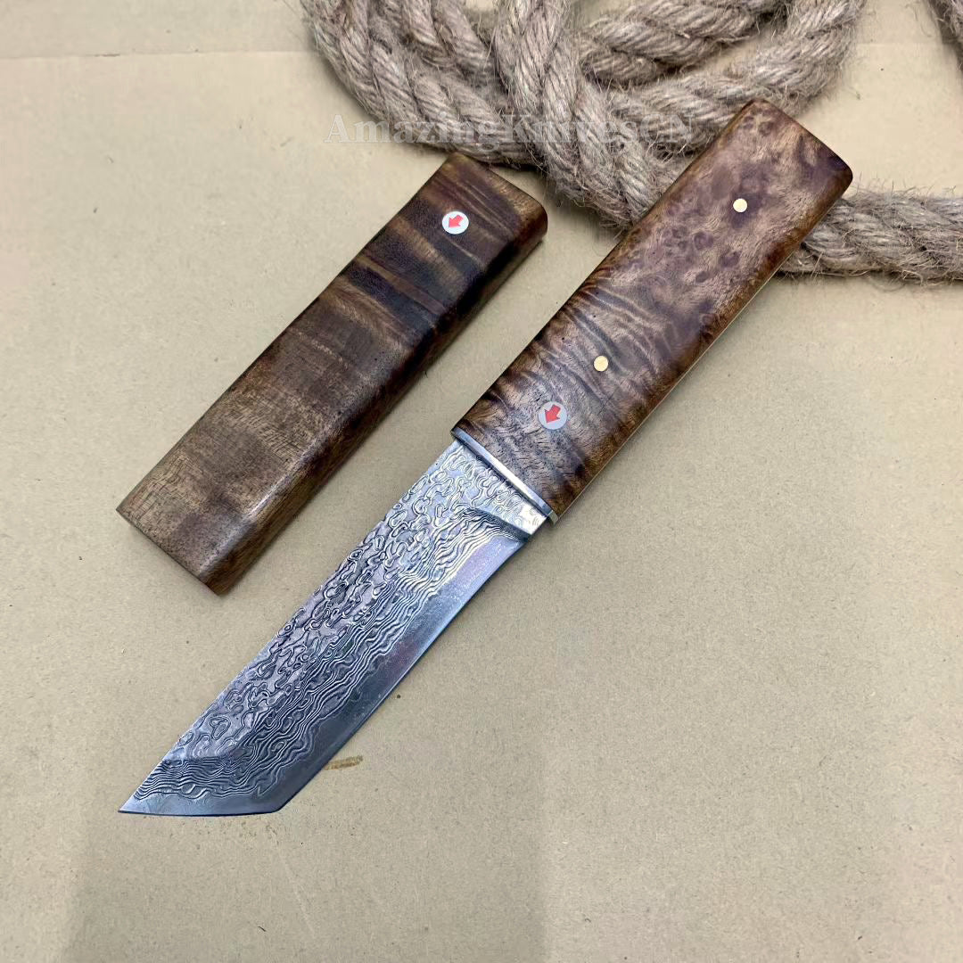 Japanese VG10 Katana Knife Damascus Ninja Samurai Warrior Sword Bushido - AK-HT1002