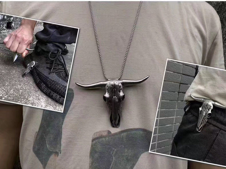 Collectible D2 Steel Pocket Knife Necklace Outdoor Survival Rescue Knife EDC - AK-HT0865