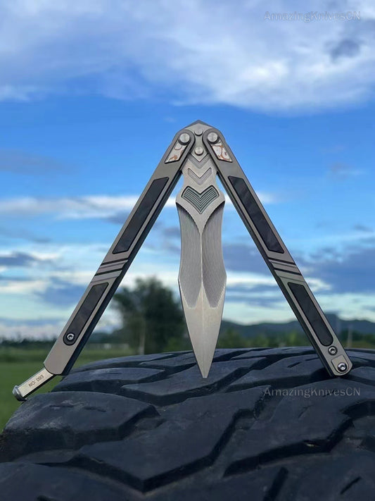 Collectible S35VN Steel Folding Knife Pocket Knives Survival Knife Titanium - AK-HT0870