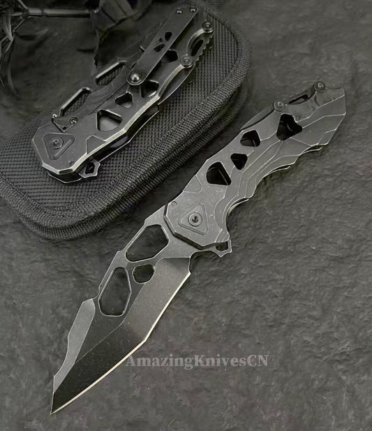 D2 Pocket Knife Folding Knife Tactical Rescue Survival Flipper Bushcraft Hunting - AK-HT0986