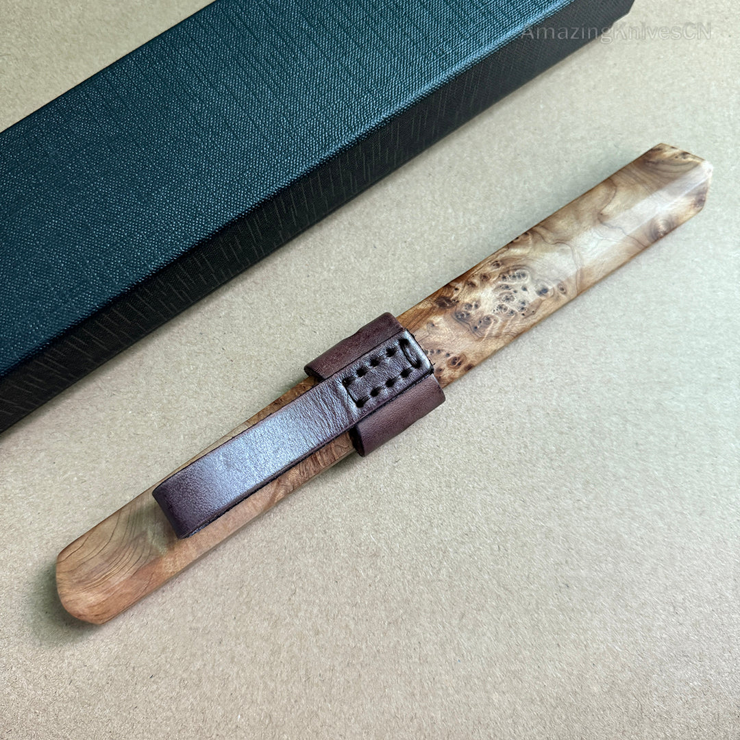 Japanese Bushido Katana Knife Damascus Steel Ninja Samurai Warrior Figured Wood-AK-HT0773