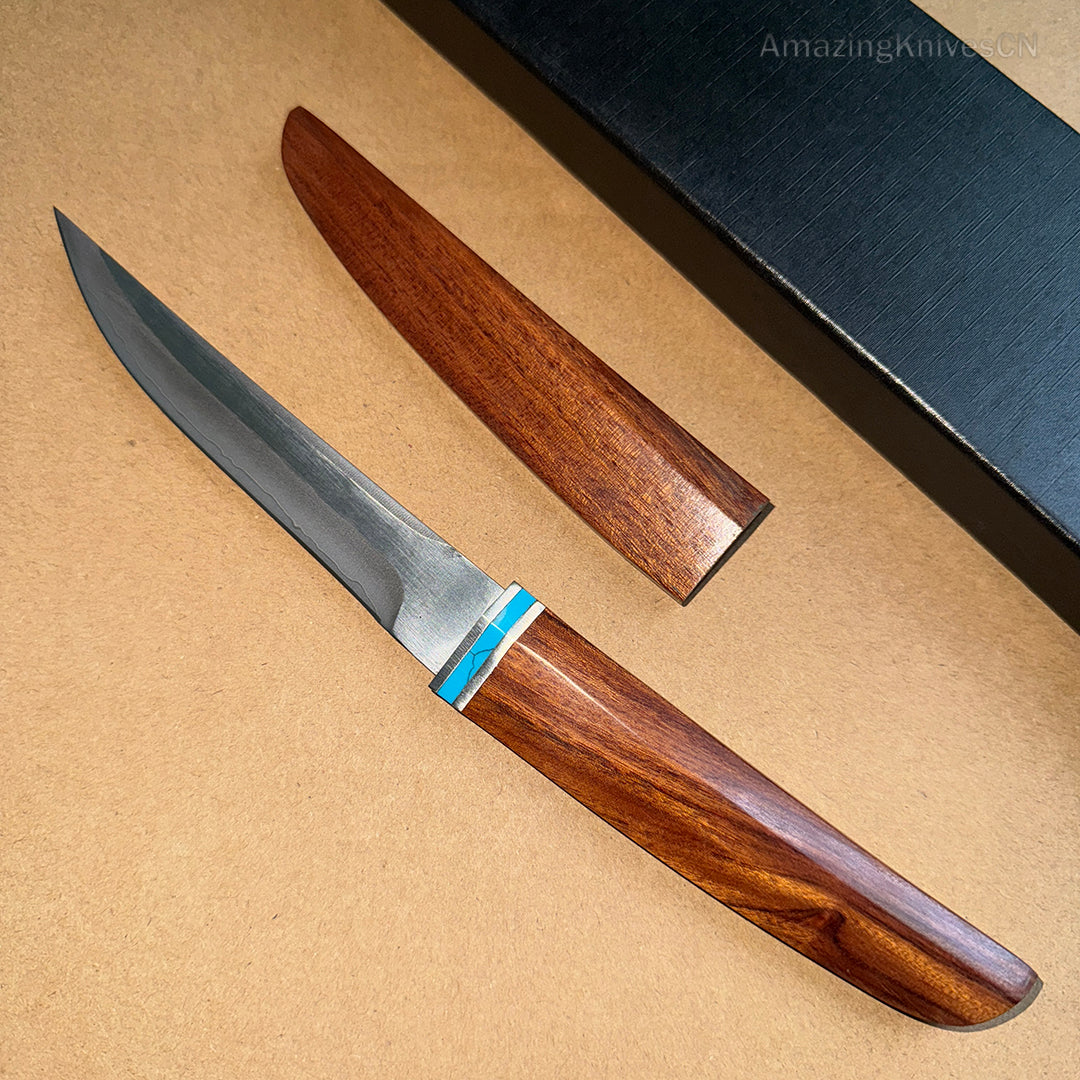 Japanese Style Mini Katana Knife Fixed Blade Hunting Bushcraft Outdoor Wooden Handle -AK-HT0886