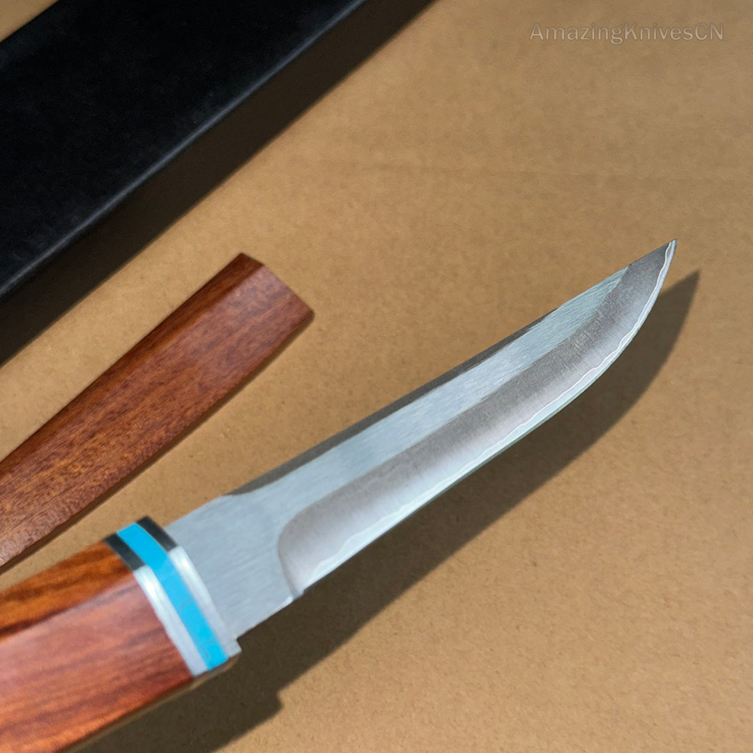 Japanese Style Mini Katana Knife Fixed Blade Hunting Bushcraft Outdoor Wooden Handle -AK-HT0886