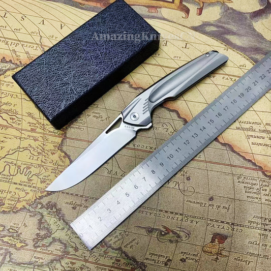 M42 High Speed Steel Pocket Knife Flipper Japanese 420J2 Steel Ball Bearing - AK-HT0989