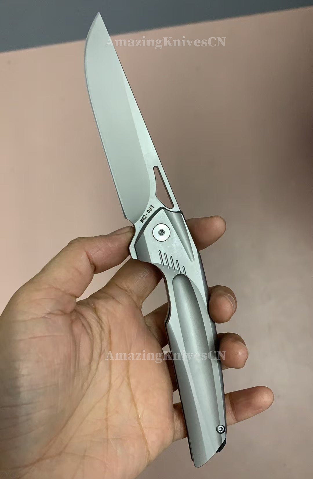 M42 High Speed Steel Pocket Knife Flipper Japanese 420J2 Steel Ball Bearing - AK-HT0989