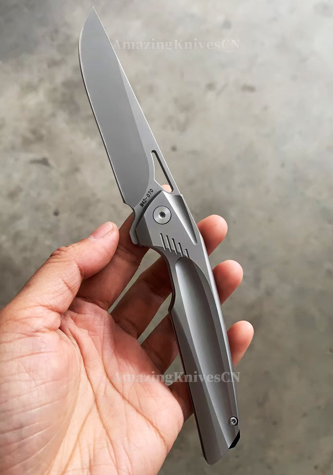 M42 High Speed Steel Pocket Knife Flipper Japanese 420J2 Steel Ball Bearing - AK-HT0989