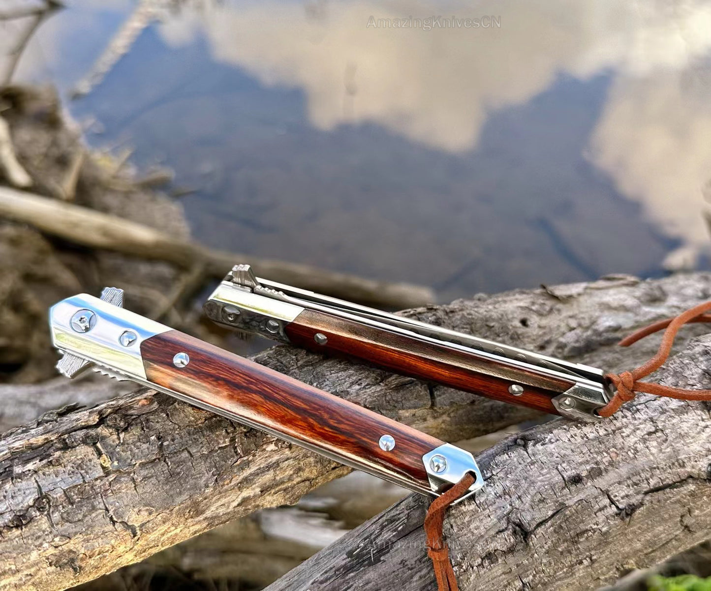 Vg10 Damascus Flipper Knife Folding Blade Tactical Knife Needle Point - AK-HT0590