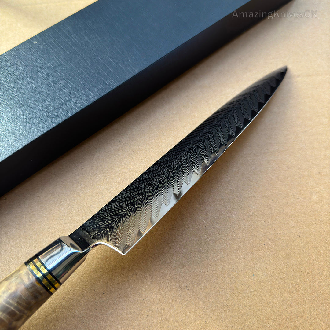 8'' Chef Knife Japanese VG10 Damascus Steel Kitchen Knives Stainless Gyuto with Wood Handle - AK-DC0348