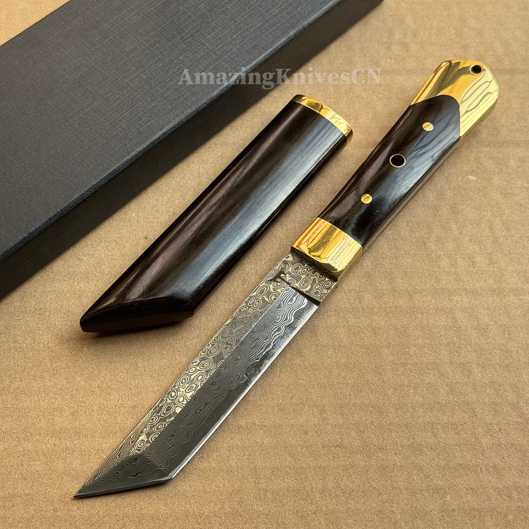 JAPANESE VG10 KATANA DAMASCUS NINJA SAMURAI WARRIOR BUSHIDO - AK-HT0689