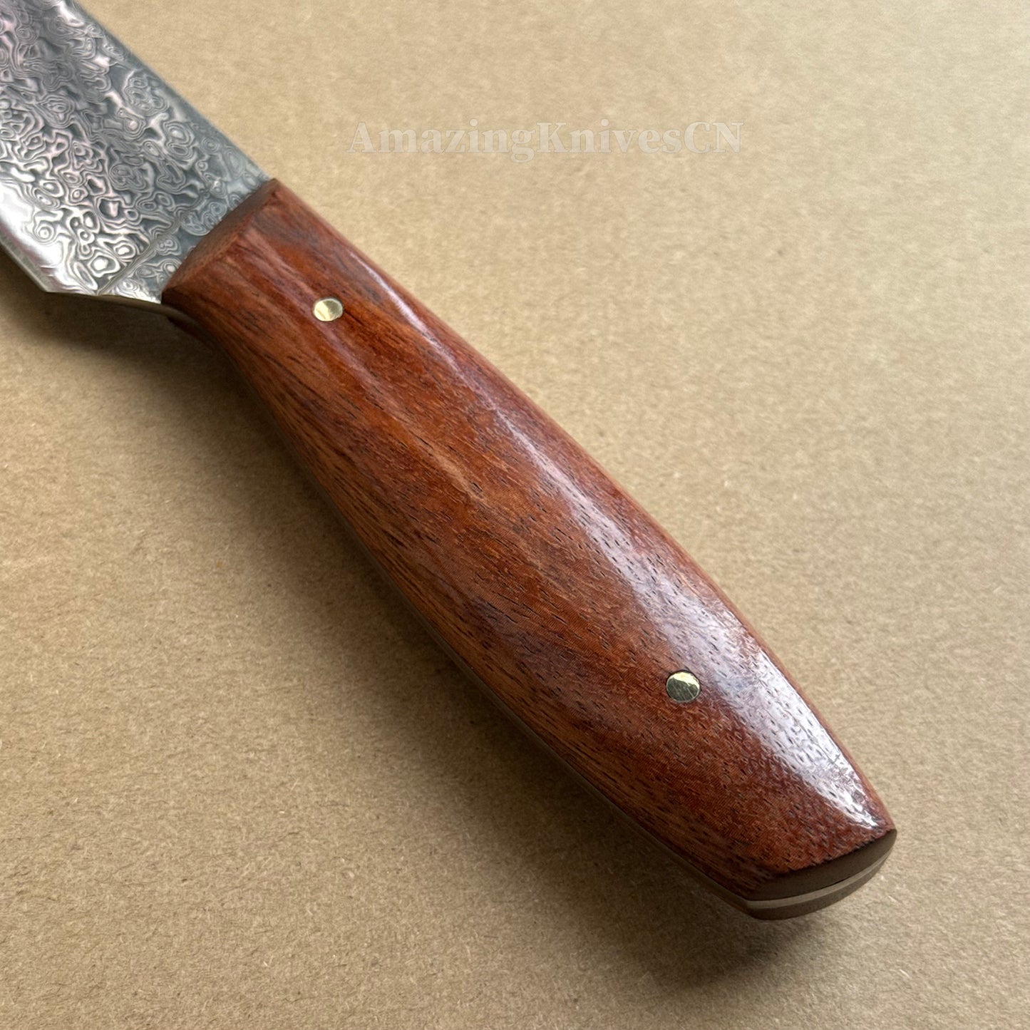 VG10 Damascus Utility Knife Paring Knife Fixed Blade Ebony Handle w/ Sheath - AK-HT0912