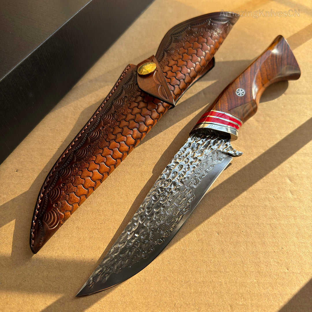 VG10 DAMASCUS HUNTING KNIFE FIXED BLADE - AK-HT0370