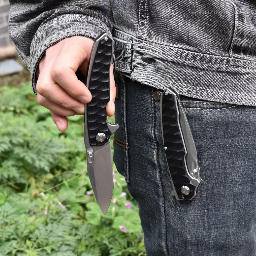 M390 Steel Folding Knife Survival Knife Bushcraft Pocket Knife EDC - AK-HT0894-M