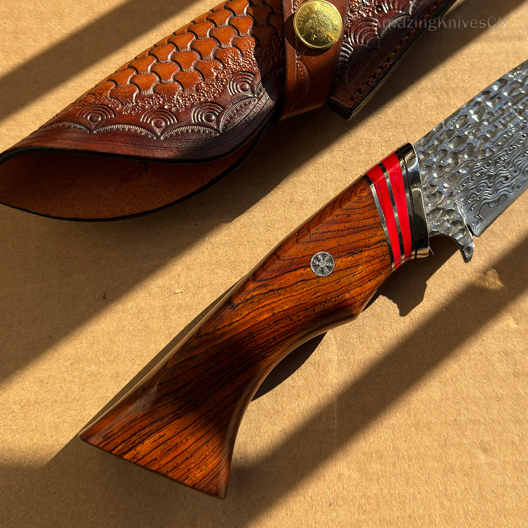 VG10 DAMASCUS HUNTING KNIFE FIXED BLADE - AK-HT0370