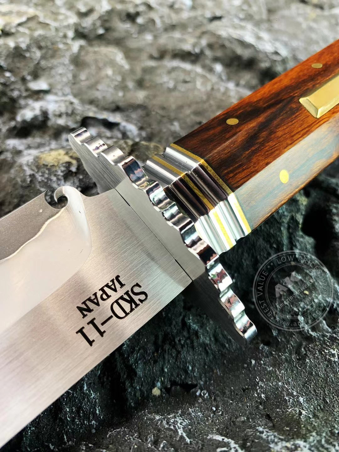 Handmade Japanese SKD-11 Steel Hunting Knife Survival Bowie Knife Full Tang - AK-HT0771