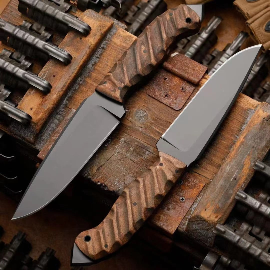 Tactical A2 Steel Hunting Knife Fixed Blade Military Survival Bushcraft - AK-HT0990