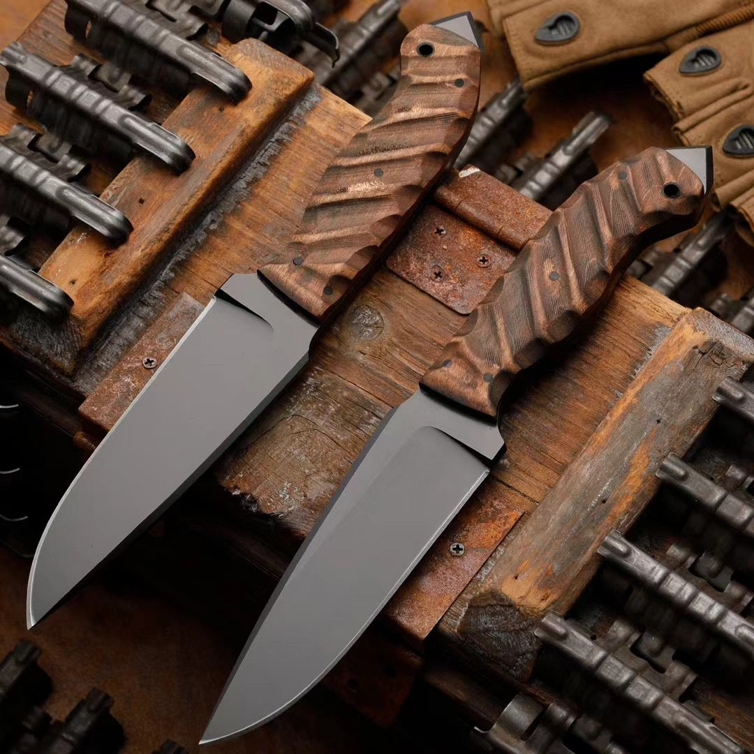 Tactical A2 Steel Hunting Knife Fixed Blade Military Survival Bushcraft - AK-HT0990