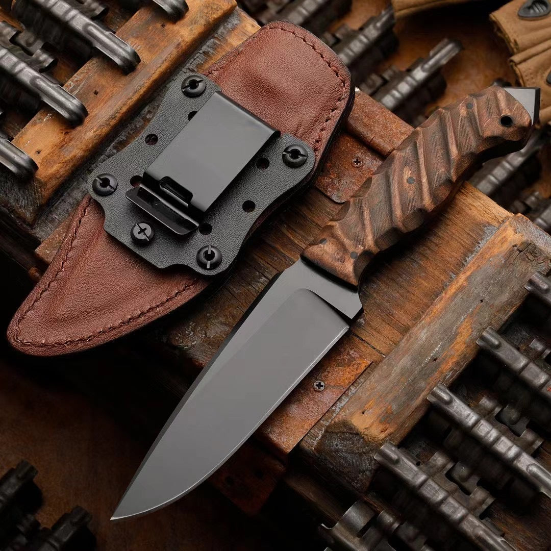 Tactical A2 Steel Hunting Knife Fixed Blade Military Survival Bushcraft - AK-HT0990