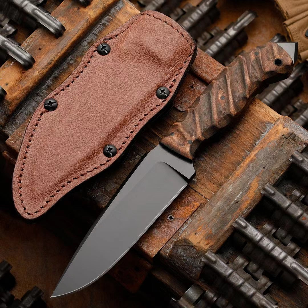 Tactical A2 Steel Hunting Knife Fixed Blade Military Survival Bushcraft - AK-HT0990