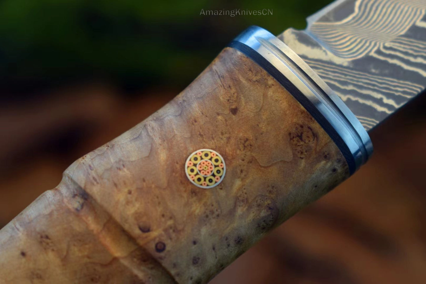 Japanese Style Katana Knife Ninja Hunting Samurai Warrior Sword VG10 Damascus Bushido - AK-HT0878-D