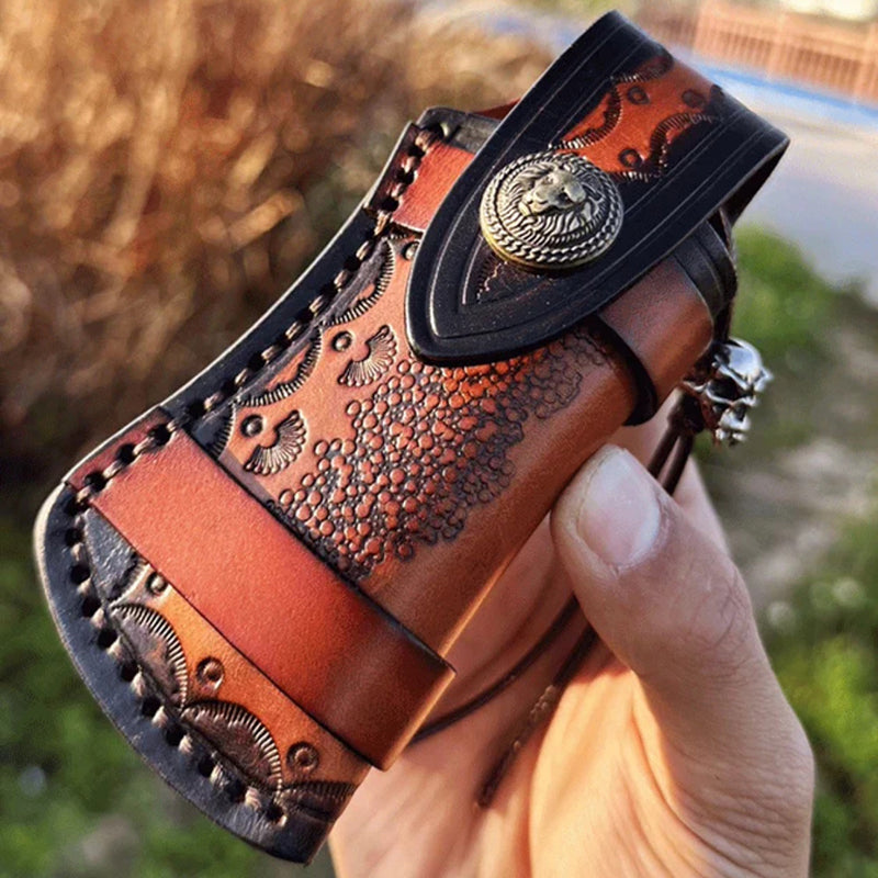 VG10 Damascus Folding Knife Pocket Outdoor EDC Flipper Wood Handle with Sheath - AK-HT0682-B