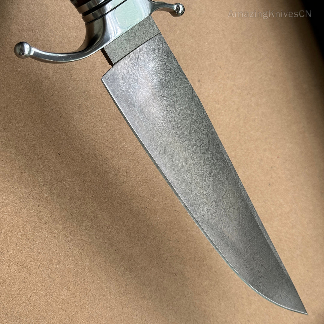 Top-tier Collectible Amazing Wootz Steel Survival Bowie Hunting Knife Fixed Blade Stag Horn Handle w/ Sheath - AK-HT0879-1