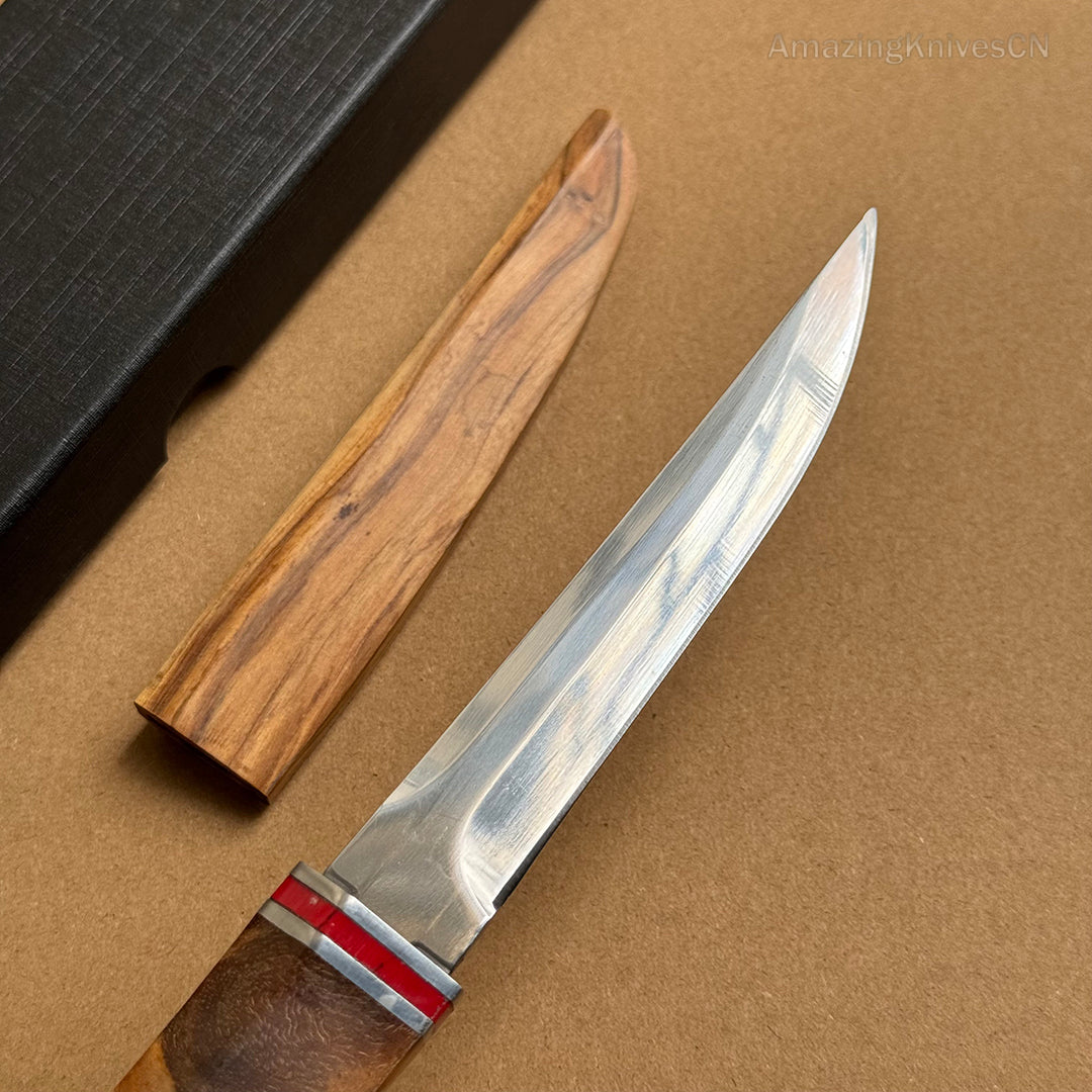 Japanese Style Mini Katana Knife Fixed Blade Hunting Bushcraft Outdoor Wooden Handle -AK-HT0886