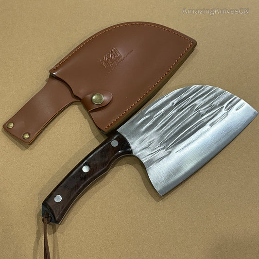 Hand Forged Cleaver Chopper Kitchen Knife Full Tang Wood Handle- AK-FK0862