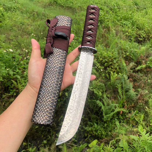 Japanese Style Bushido Katana Knife VG10 Damascus Steel Ninja Samurai Warrior - AK-HT0899
