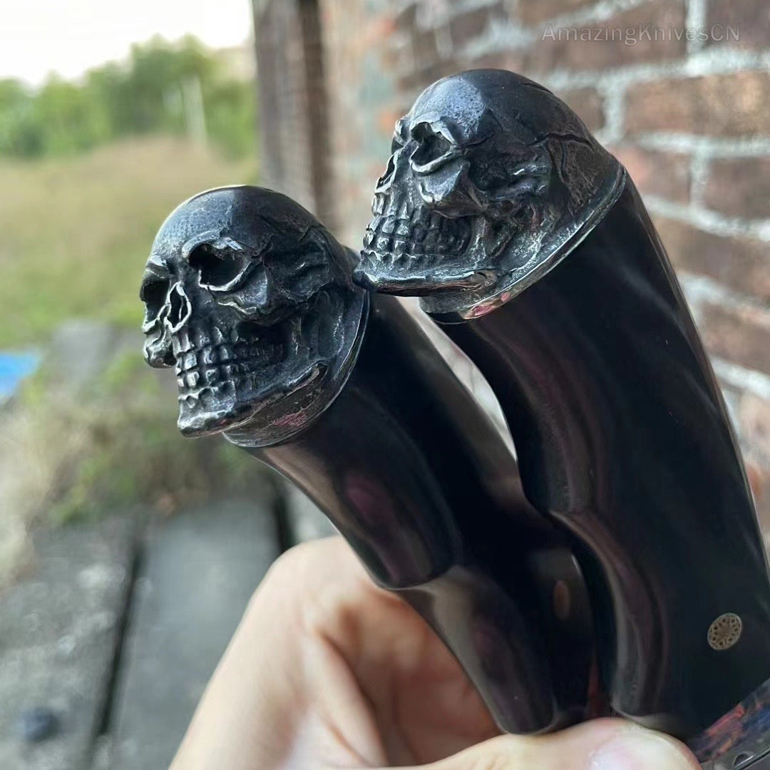 VG10 Hunting Knife Damascus Steel Bowie Survival Knife Full Tang Bushcraft Ebony -AK-HT0680