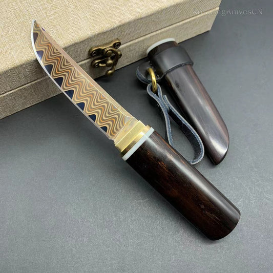 Handcrafted Japanese Style Katana Knife Damascus Ninja Warrior Bushido - AK-HT0906