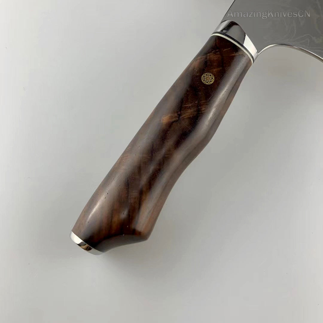 VG10 Damascus Kitchen Knife Cleaver Rose Pattern Blade - AK-DL0909