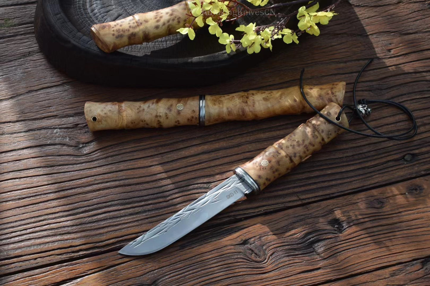 Japanese Style Katana Knife SKD-11 Steel  Ninja Hunting Samurai Warrior Sword Bushido - AK-HT0878