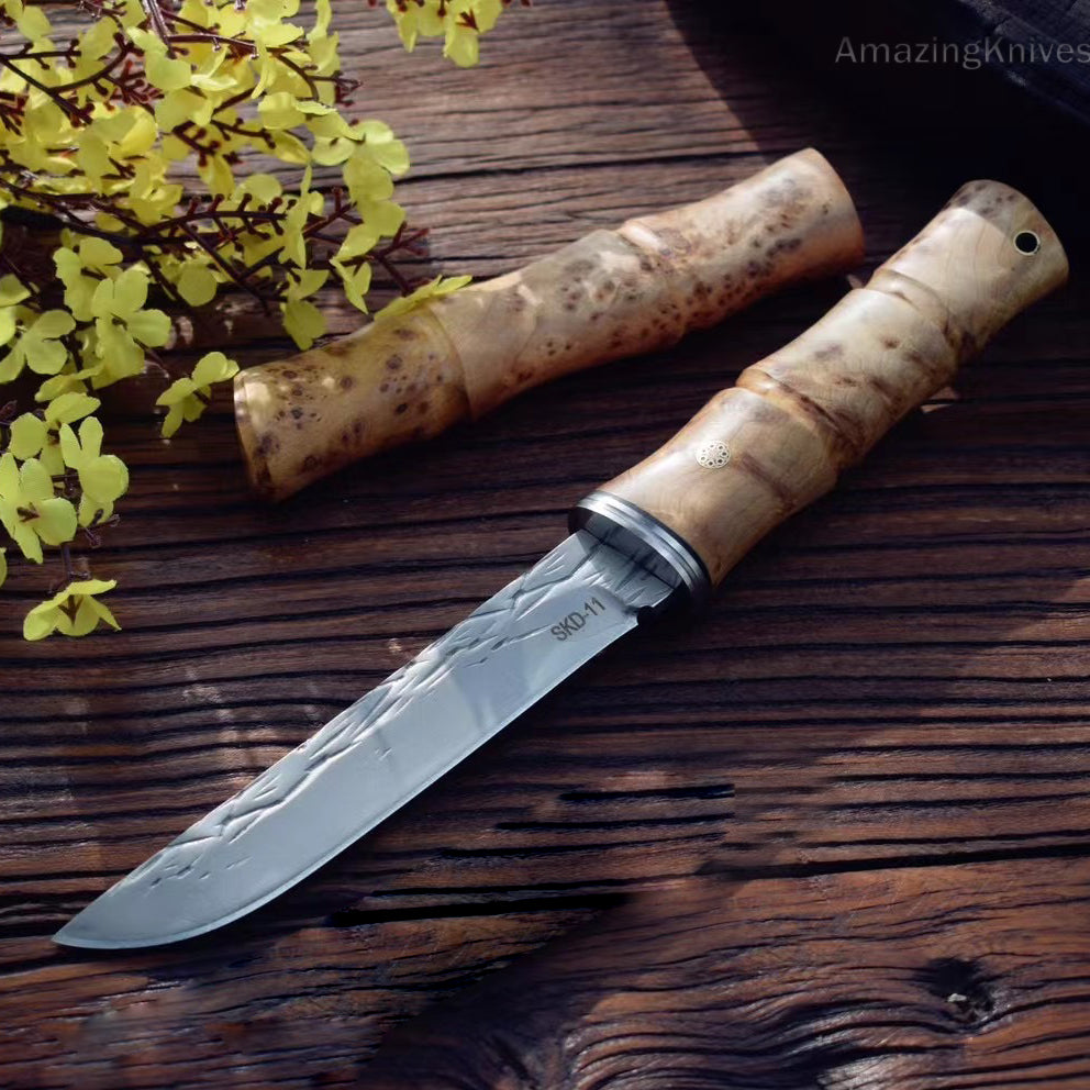 Japanese Style Katana Knife SKD-11 Steel  Ninja Hunting Samurai Warrior Sword Bushido - AK-HT0878