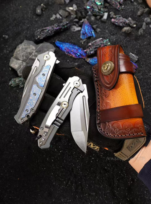 Austrian M390 Steel Blade Tactical Pocket Knife Japanese Steel Titanium Survival Ball Bearing Tanto - AK-HT0972