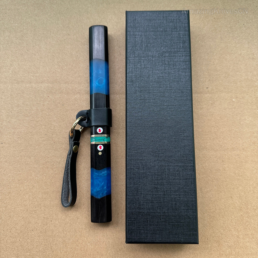 Japanese Style Mini Katana Knife Fixed Blade Damascus Steel  - AK-HT0921