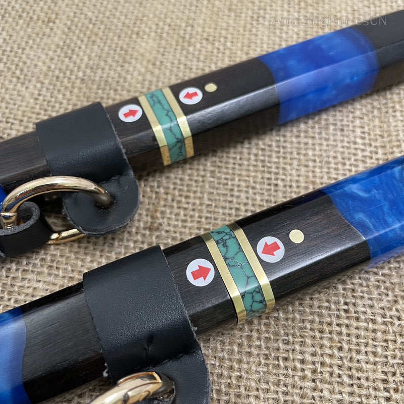 Japanese Style Mini Katana Knife Fixed Blade Damascus Steel  - AK-HT0921