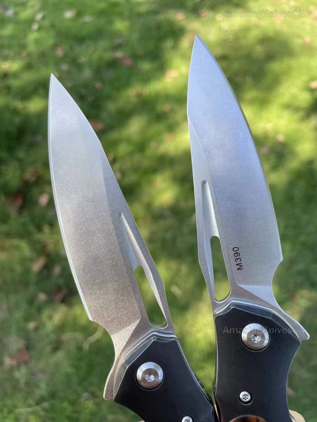 M390 Blade Folding Knife Tactical Flipper Ironwood Ball Bearings - AK-HT0747