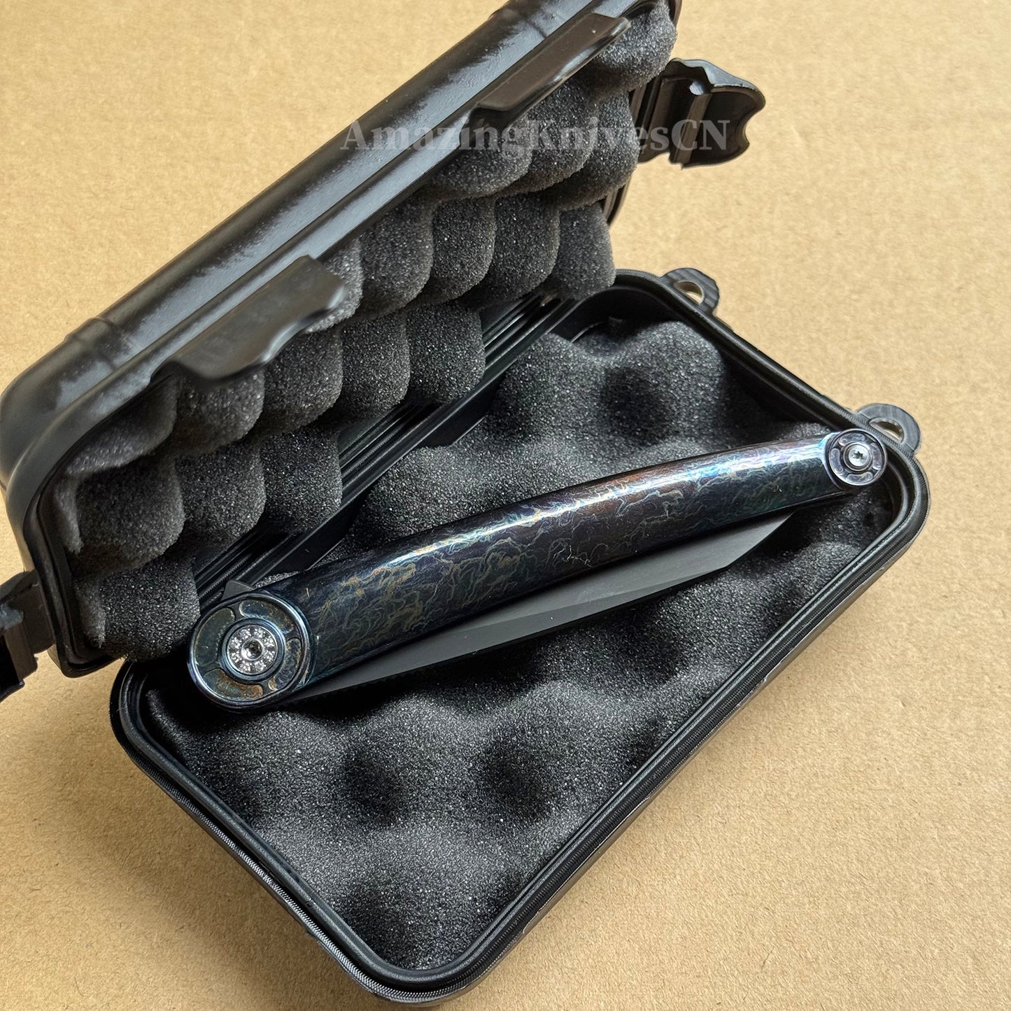 Japanese DC53 Steel Blade Pocket Knife Full Titanium Handle - AK-HT1014